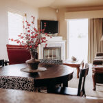 executive suite dining table and living room