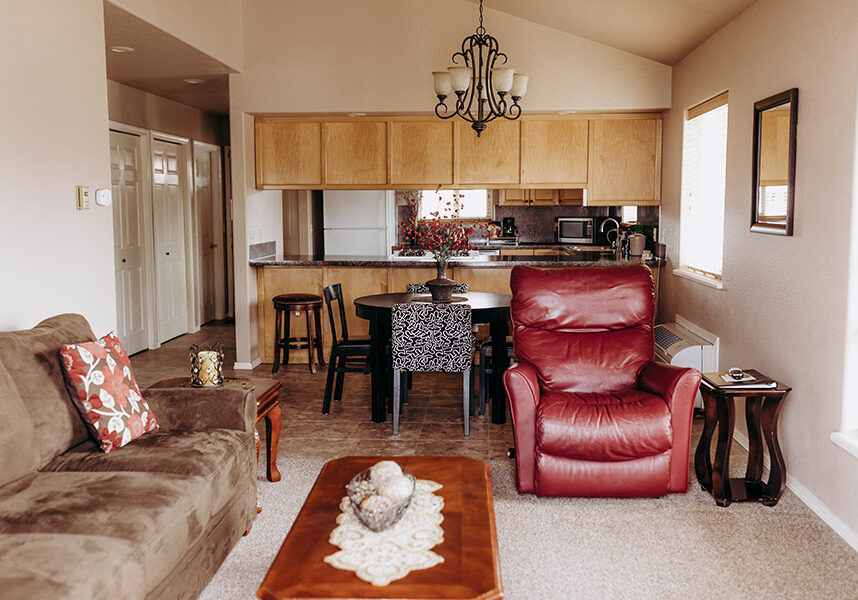 executive suite kitchen and living room